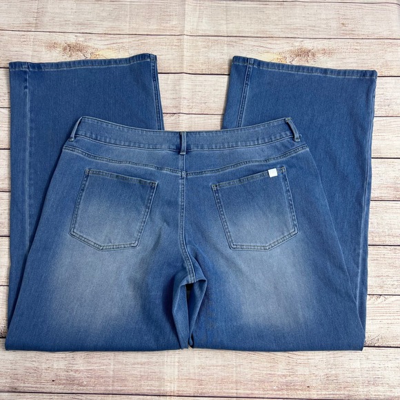 Halara Flex Asymmetric Low Rise Zipper Pockets Baggy Wide Leg Jeans Size Large - Picture 5 of 9